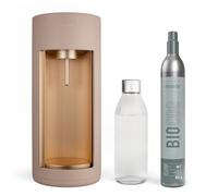 Mysoda Glassy - Machine à eau pétillante avec 1 bouteille en verre en un cylindre de CO2 - Latte (Beige)