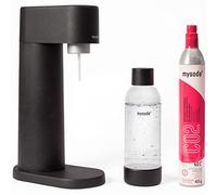 Mysoda - Kit de purification d'eau Woody - En bois composite renouvelable avec Cylindre de CO2 et bouteille en plastique Quick-Connect 1 l - Sans BPA (noir)
