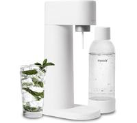 Mysoda: Machine à carboniser Woody en composite de bois renouvelable (sans cylindre CO2) avec bouteille en plastique sans BPA 1L - Blanc