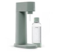 Mysoda : machine à gazéifier Woody en composite de bois renouvelable avec une bouteille en plastique Quick-Lock de 1 l sans BPA (sans bouteille de CO₂) - Vert sauge (Pigeon)