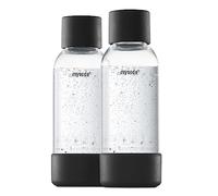 Mysoda Quick-Connect Ensemble de 2 bouteilles d'eau de 0,5 l, réutilisables, en plastique, sans BPA, noires