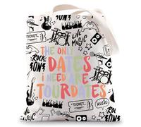 MYSOMY Concert Lover Tote Bag Touring Life Gifts The Only Dates I Need Are Tourdates Concert Tour Merchandising, The Only Dates UK, INCH