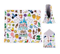 MYSOMY Dreamworld Chiffon autocollant It's a Small World pour trousse de maquillage, cadeau de conte de château magique, cadeau de voyage en famille, World Smb, Rétro