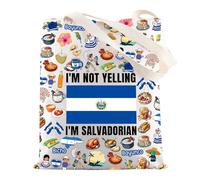 MYSOMY El Salvador Tote Bag El Salvador Travel Gifts Salvadorian Gift Salvadorian Shoulder Bag El Salvador Souvenir Gifts, Je suis Salvadorien Tg3, INCH