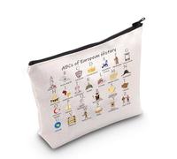 MYSOMY Europe Travel Gift ABCs of European History Cosmetic Bag Europe Paris Rome Barcelona Honeymoon Gift, Abcs of European Bag, morden