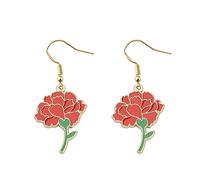 MYSOMY Hadestown The Musical Inspired Gift Broadway Boucles d'oreilles en forme de fleur rouge pour fans de théâtre musical, 1.18INCHES, Alliage