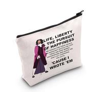 MYSOMY Hamilton Pochette à fermeture éclair avec citation de Broadway Motif théâtre musical Jefferson What Did I Miss, Sac Liberty, Morden