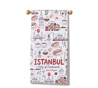 MYSOMY Istanbul Serviette de cuisine drôle Istanbul Monuments d'Istanbul Cadeau turc Torchon Turquie Cadeau de paysage urbain Turquie (Istanbul)