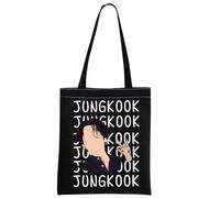 MYSOMY Jungkook Sac fourre-tout en toile K-pop Boy Group Bangtan Boys Sac fourre-tout pour fans de JK Cadeau Jungkook Merch K-pop, Jungkook Tb, 13.7inch*15inch
