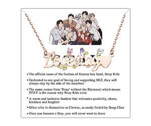 MYSOMY K-POP S-Kids Boy Group Gift Love Stay Collier SKZ Stay Fans Bijoux Cadeau K-POP Music Lover Merchandising, Acier inoxydable