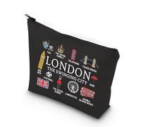 MYSOMY London Travel Gift London Travel Makeup Bag London Travel Souvenir Cosmetic Bag Welcome to London Gift London Lover Gift London Lover Gift, London Bag-bl, morden