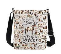 MYSOMY Peinture Cheval Sac à Bandoulière Peinture Américaine Cheval Cadeaux Dans Un Champ D'oseilles Be A Paint Spotted Horse Cadeaux Sorrel Horse Sac à Bandoulière, Dans un champ de CB2, 111