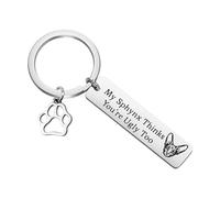 MYSOMY Porte-clés en forme de chat sphynx - Cadeau pour amoureux des chats - Mon Sphynx pense que vous êtes Ugly Too - Bijou pour chat sphynx, Sphynx Cat Ky, S