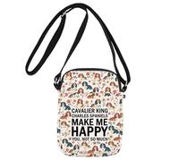 MYSOMY Sac à bandoulière Cavalier King Charles Spaniel Cavaliers Kings Charles Cadeaux CKCS Lover Gift Cavalier King Charles Spaniel Sac à bandoulière, Cavalier Happy Cb1, 111