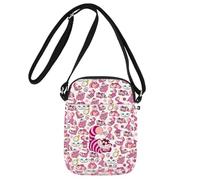 MYSOMY Sac à bandoulière Cheshire Cat Cadeaux Cheshire Cat Merchandising Cheshire Cat Messenger Bag, Chat rose foncé, 111