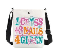 MYSOMY Sac à bandoulière chrétien cadeau religieux cadeau religieux versets de la Bible Jésus cadeau 1 croix 3 clous 4 sac à bandoulière chrétien donné, 3 clous Cb1, 111