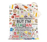 MYSOMY Sac fourre-tout italien avec inscription « I'm Not Perfect But I'm Italian And That's Basically The Same Thing Italy », Italien et Tg3, INCH