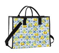 MYSOMY Sac fourre-tout italien de la côte amalfitaine citrons de la côte amalfitaine italienne cadeau italien citron sac à bandoulière Italie cadeau pour amoureux de citron, Bluelemon Tg1, INCH