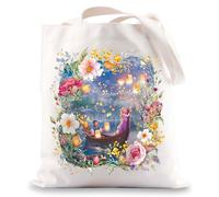 MYSOMY Sac fourre-tout Raiponce Princesse Raiponce et Flynn Rider Cadeau Princesse Floral Sac à bandoulière, People Flower Uk1, INCH