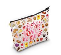 MYSOMY Sacs de maquillage de voyage Snacks are My Love Langue Sac de maquillage Hangry Bag d'urgence Snacks Sac de rangement alimentaire, Sac à goûter 3, morden