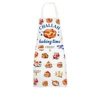 MYSOMY Tablier de cuisine Challah Bread Happy Challah Days Cadeaux Hanoukka Tablier Shabbat Cadeaux de vacances juives, baking time UK, taille unique