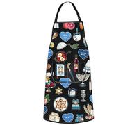 MYSOMY Tablier de cuisine juif, cadeau hébreu, Hanouka, cadeau israélien, tablier Ahava Love Tablier de cuisine juif, Blue Heart UK, taille unique