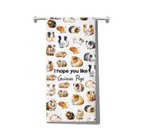 MYSOMY Torchons de cuisine pour cochon d'Inde, cadeaux pour propriétaire de cochon d'Inde, cadeaux pour maman d'Inde, cadeaux pour maman d'Inde, I Hope You Like Cochon d'Inde, essuie-mains Cavia