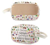 MYSOMY Trousse de maquillage Porto Rico Caraïbes Cadeau de vacances Porto Rico Sac de maquillage en toile touristique, Porto Rico Tb, Morden