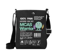 MYSOMY WSNANG MCAS Warrior Sac à bandoulière humoristique pour maladie chronique avec code barres inspiré du guerrier du cancer, UK Mcas Warrior, 14.7 x 2 x 21centimeters (5.8 x 0.8 x 8.3 inches)