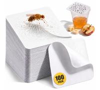 Mysora Lot de 100 couvercles de pièges à mouches à fruits pour tasse, cartes adhésives double face pour mouches et moucherons, piège à vinaigre facile à monter soi-même pour évier de cuisine, comptoir