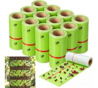 Mysora Lot de 12 rouleaux de pièges à mouches en papier pour protéger les plantes, la pelouse, le jardin - 9,1 m par rouleau - Vert