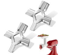 Mysora Lot de 2 couteaux à lame de hachoir à viande compatibles avec KitchenAid FGA 4162144, 9706857, W10408733, WPW10408733, hachoir en acier inoxydable de qualité alimentaire pour broyer les viandes