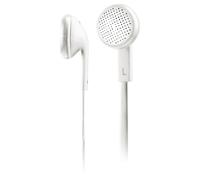 MySound Écouteurs intra-auriculaires filaires blancs avec microphone et commandes, câble plat de 1,2 m