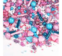 mySprinkles - Boule de sucre multicolore - 90 g - Licorne rose et bleu clair - Idéal comme décoration de gâteau et de biscuits pour Noël, anniversaire d'enfant - Décoration pour gâteaux, cupcakes