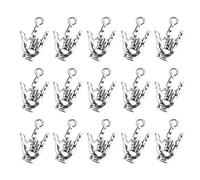 Mystart 50 Pieces 22 x 12 mm Antique Silver Hand Pendant Non-Verbal I Love You Hand Sign Charms Pendants DIY Accessories (Silver)