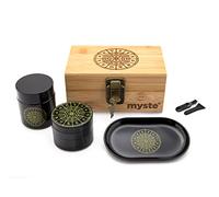 MYSTE ZODIAC Boîte de rangement avec accessoires, grand broyeur 63mm, ensemble anti-odeurs, kit combo boîte de rangement verrouillable, avec broyeur, ensemble de plateaux roulants