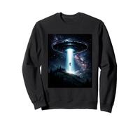 Mystère Cosmique UFO Enlèvement Alien Craft Beam Night Forest Sweatshirt