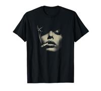 Mystère Femme Fumant Visage Abstrait Minimaliste T-Shirt