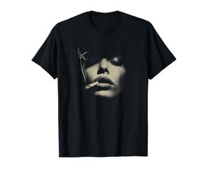 Mystère Femme Fumant Visage Abstrait Minimaliste T-Shirt
