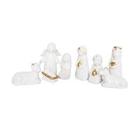 Mystère Moderne Blanc et doré de 8 pièces en céramique Peinte à la Main 11 cm