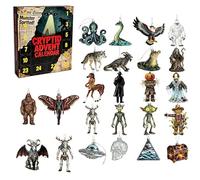 Mystères de l'Inconnu Calendrier de l'Avent Cryptid, 24 Jours Légendes Monstrueuses, Ornements de Créatures Mythiques à Collectionner, Calendrier de Compte à Rebours de Noël Paranormal Acrylique 2D