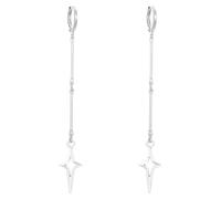 Mystérieuses boucles d'oreilles créoles en alliage gothique à quatre pointes en forme d'étoiles/épines bijoux pour les amateurs de mode et les créateurs de tendances