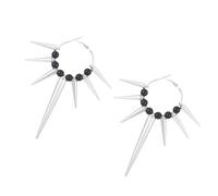 Mystérieuses boucles d'oreilles créoles en alliage gothique à quatre pointes en forme d'étoiles/épines bijoux pour les amateurs de mode et les créateurs de tendances