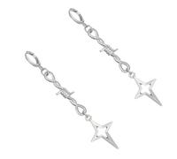 Mystérieuses boucles d'oreilles créoles gothiques en alliage à quatre pointes en forme d'étoile / épines - Bijoux pour les amateurs de mode et les créateurs de tendances - Clous d'oreilles gothiques