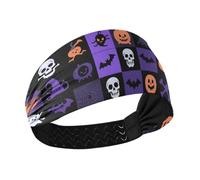Mystérieux carrés violets pour Halloween, bandeau rafraîchissant extensible pour femme pour la gym, la course, la randonnée, le lavage du visage bandas para el cabello de mujer