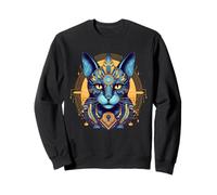 Mystérieux Chat Égyptien Noir Bastet Art Mystique Sweatshirt