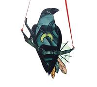 Mystérieux corbeau sorcière ornement taché Attrape-soleil oiseau noir avec lune collier fenêtre murale pendentif cour jardin décoration
