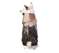 Mystérieux Fantasy Fairy Tale Castle Print Small Dogs Sweat à capuche chaud, doux et respirant, facile à porter pour l'hiver et l'automne, pull à capuche pour temps froid