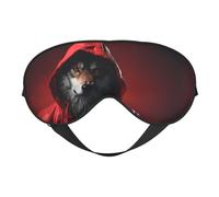 Mystérieux masque de sommeil loup à capuche, masques pour les yeux pour dormir double face, masques de sommeil pour homme et femme, couvre-yeux occultants pour dormir, voyage