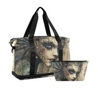 Mysterious Beauty Grand sac de voyage avec trousse de toilette pour voyage en avion 2 pièces, Beauté mystérieuse, 1 size